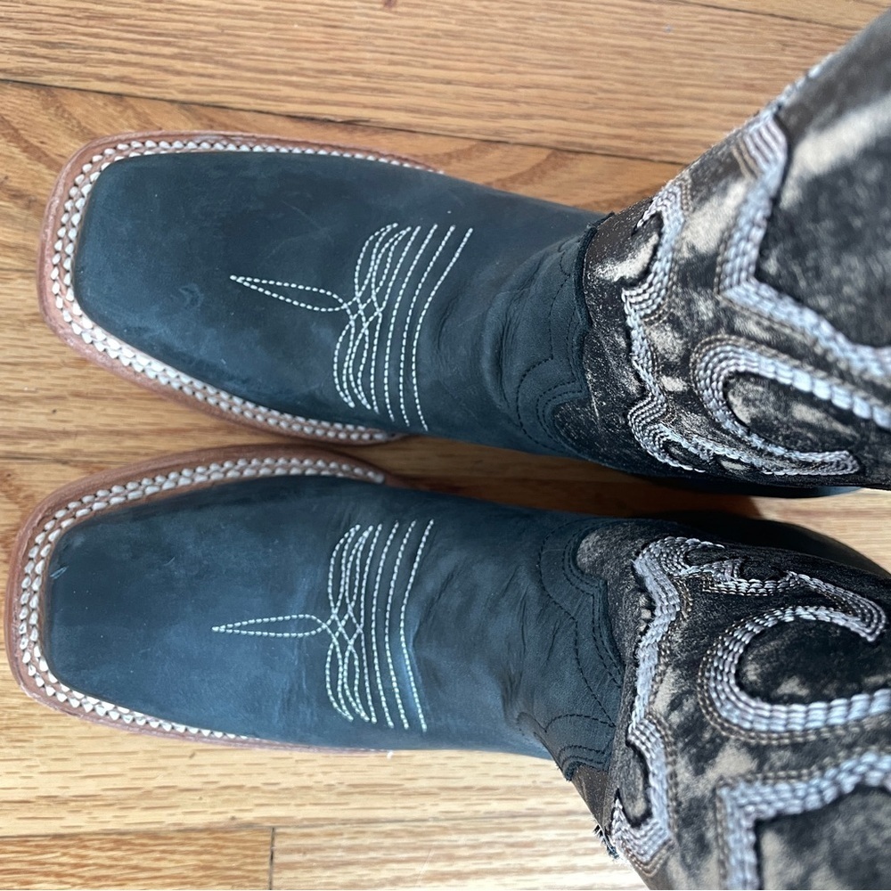 Circle G by Corral Kid's Black Leather Embroidered Cowboy Boot 4.5 - Picture 6 of 8